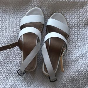 White leather sandals